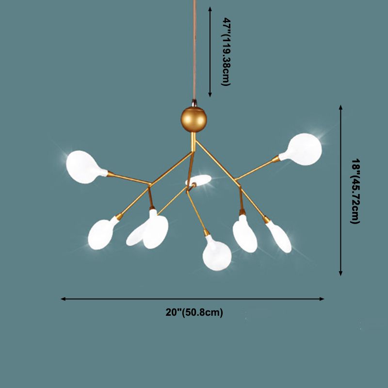 Glowworm Suspended Lighting Fixture Multi-Head Hanging Pendant Lights for Living Room