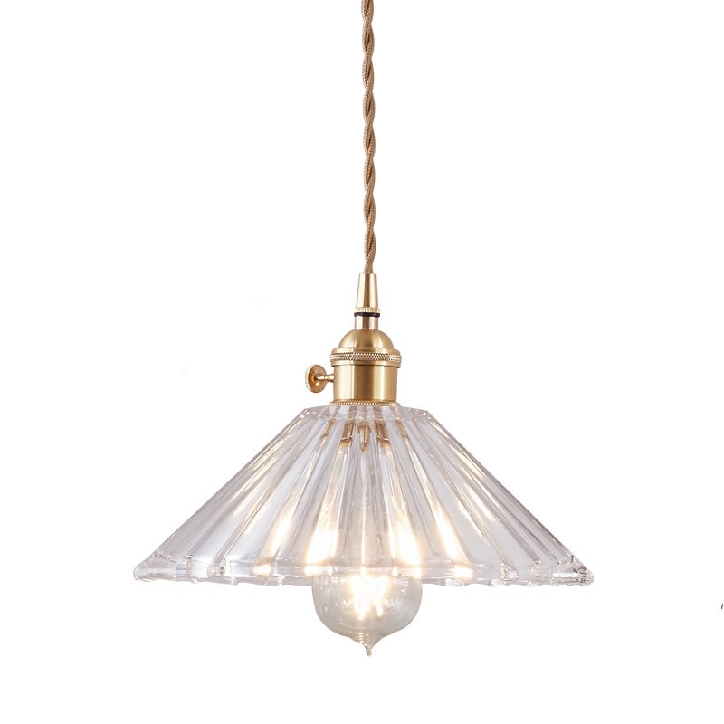 Indoor Single Light Hanging Light, Minimalist Clear Glass Pendant Light