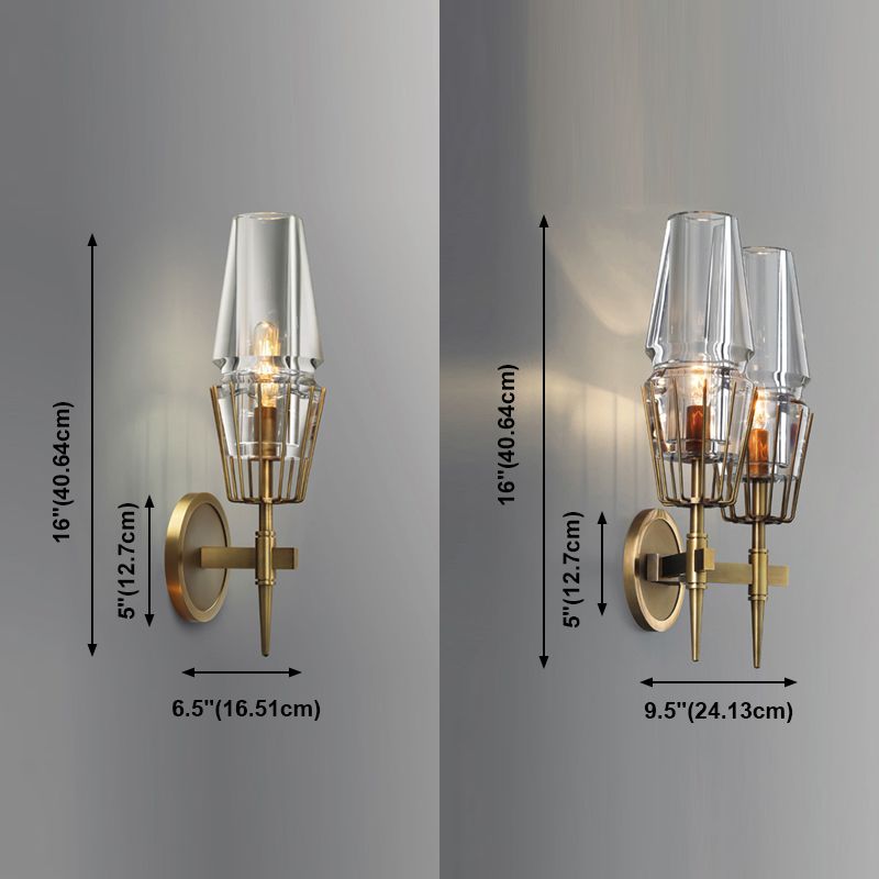 Geometrischer Schattenkristallwandleuchter moderner Wandmontageleuchte in Nickel