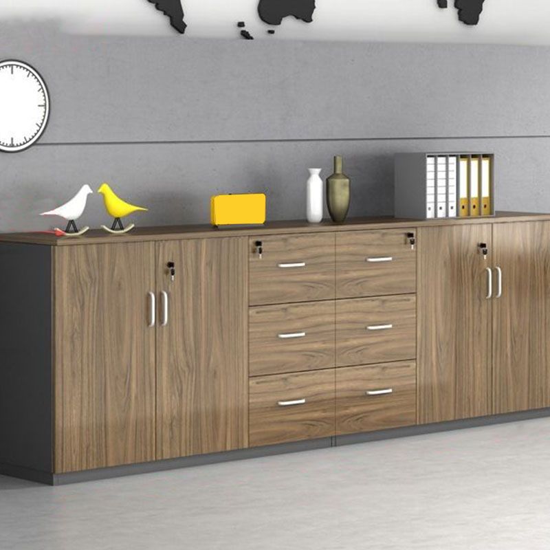 Contemporary Style Filing Cabinet Wood Lateral File Cabinet with Locking Storage