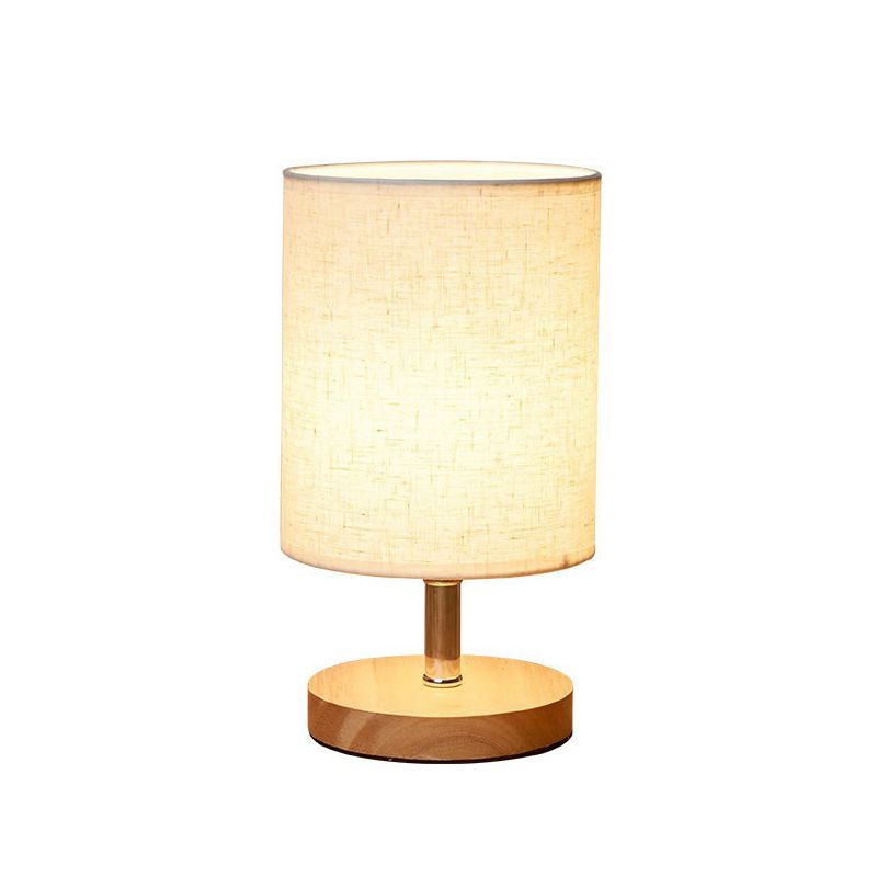 Flaxen e legno piccolo tavolo leggero minimalismo in tessuto a 1 luce lampada notturna per camera da letto