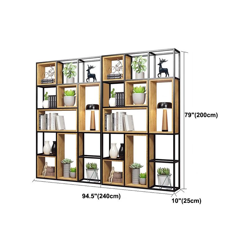 9.84"W Bookcase Industrial Style Open Back Bookcase for Home Study Room Office