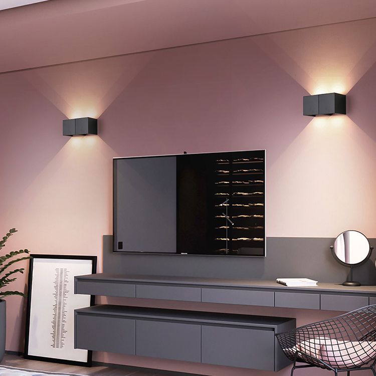 Moderner Stil quadratischer LED -Wandleuchten Beleuchtung Metall 1 Leichte Wandmontagelampe