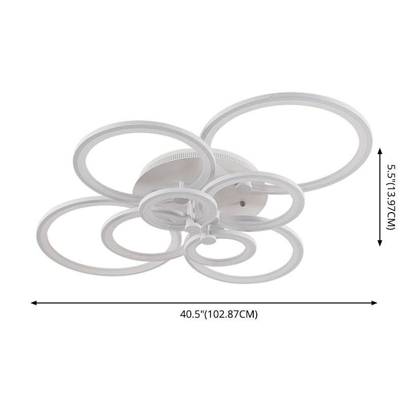 Overlapping Circles Acrylic LED Ceiling Light Contemporary Style Simplicity Lighting Fixture for Living Room