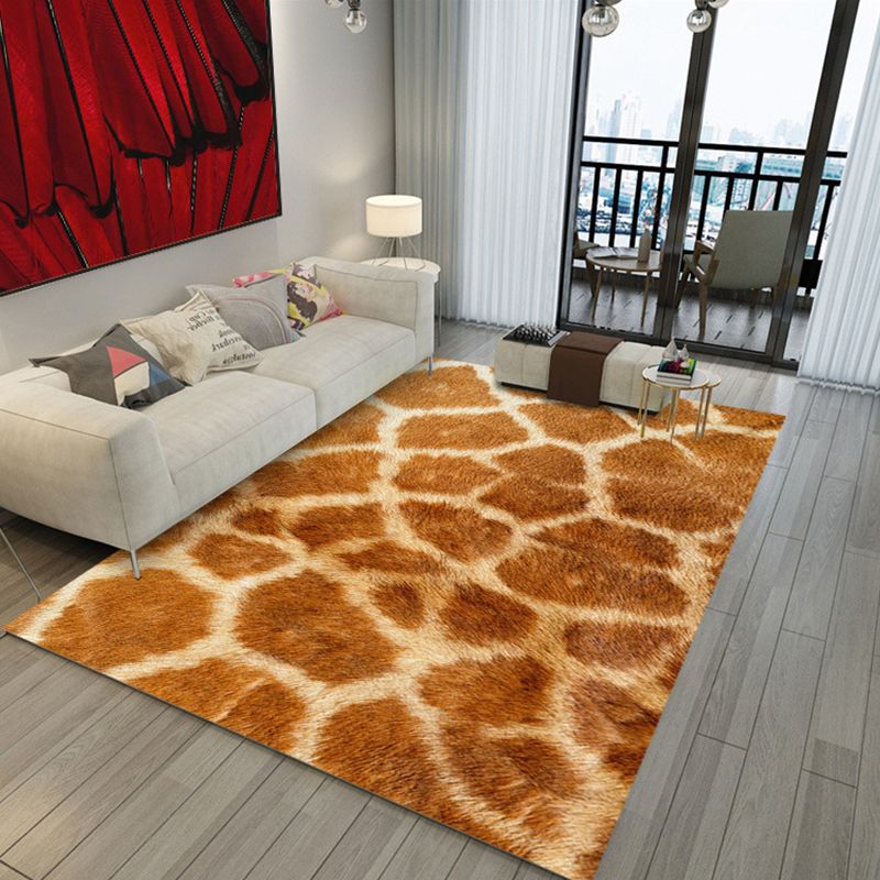Trendy Parlor Rug Multi Colored Animal Skin Printed Area Carpet Anti-Slip Easy Care Indoor Rug