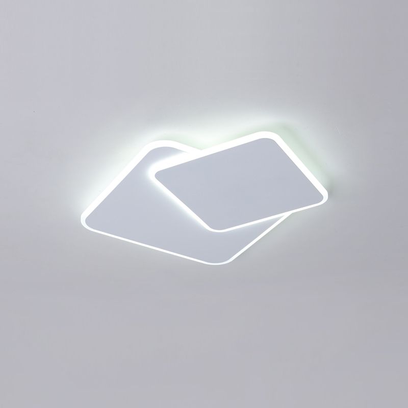 Plafonnier LED carré en métal, style nordique, éclairage d'intérieur, luminaire décoratif de plafond, idéal pour une chambre à coucher
