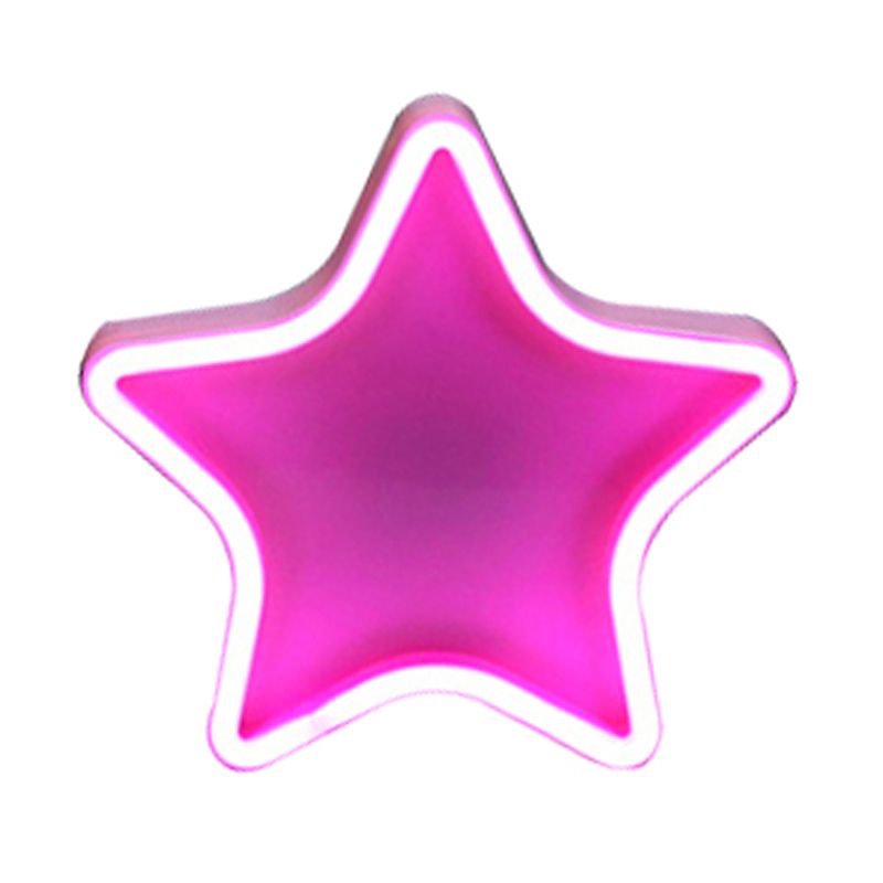 Lampada da comtore bianca per illuminazione notturna a led per ragazze con tonalità di plastica a stella