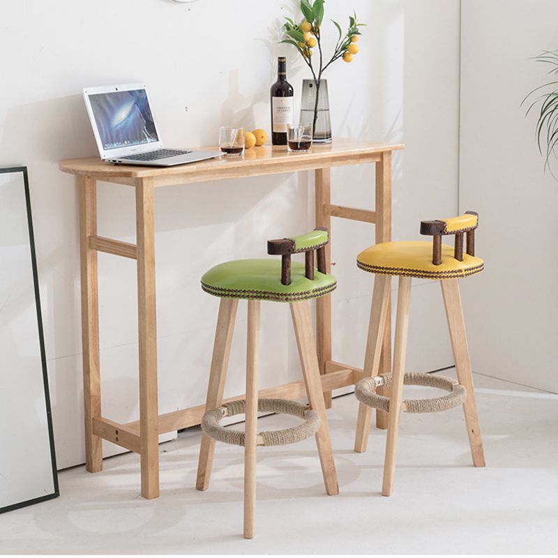 Industrial Solid Wood Bar Table Trestle Base Bar Table for Dining Room