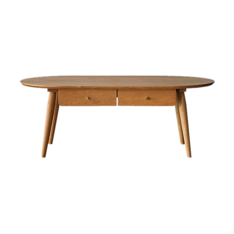 23" Wide Contemporary Cocktail Table Storage Oval Coffee Table