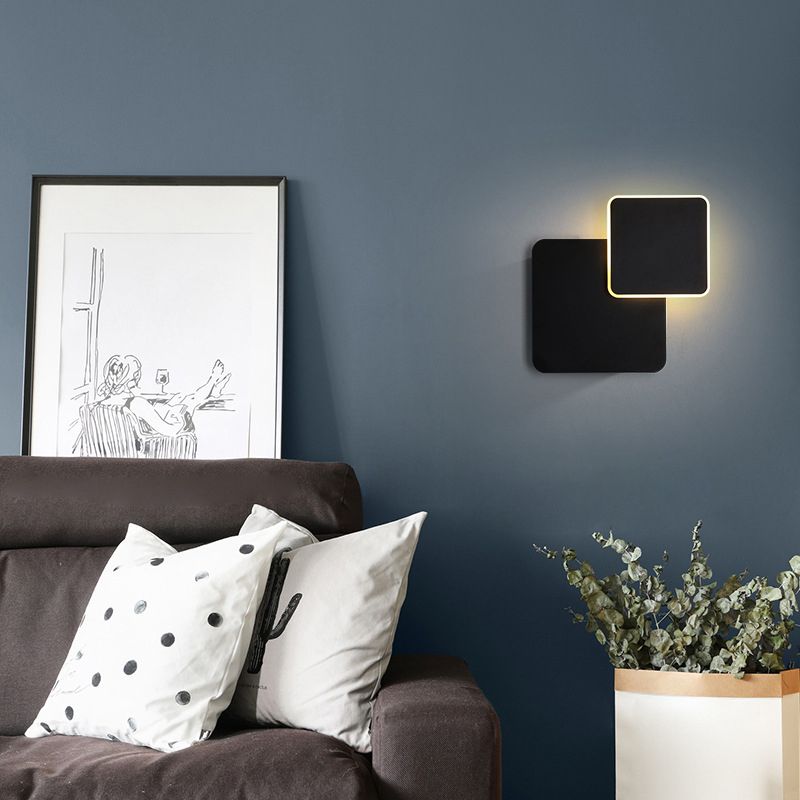 Modern Style Wall Sconce Metal 1 Light Sconces in Black / White