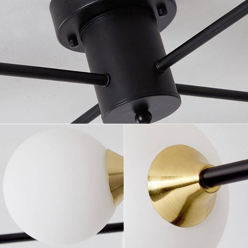 Nordic Modern Minimalist Glass Flush Mount Lamp with Glass Shade for Sitting Room