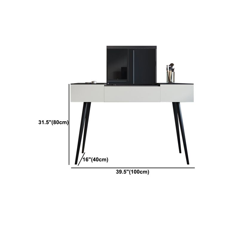31.49" High Make-up Vanity Slate Vanity Set with Storage Drawers
