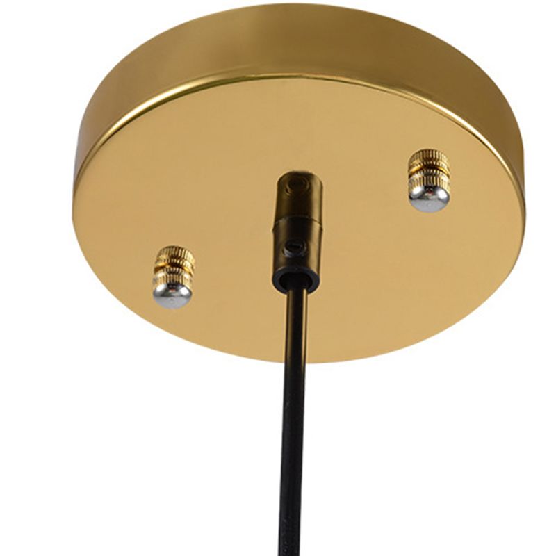 Comedor globe Luz colgante con marco de alambre Metal de vidrio 1 Luz de colgante simple en oro