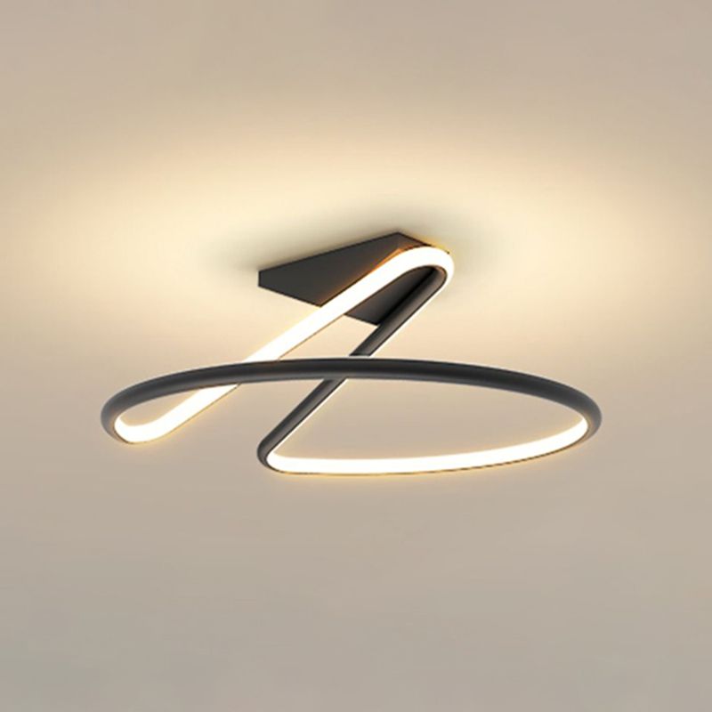 Linear Acrylique Flush Mount Modern Style 1-Light Ceiling Light Fixture for Bedroom