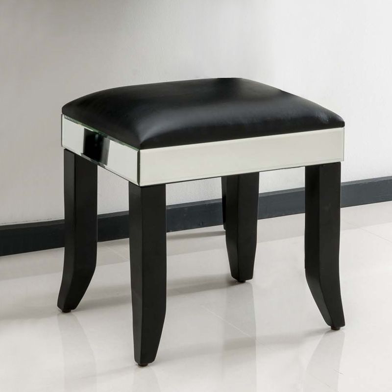 Tri-Folding Mirror Vanity Table Set 31.5" Wide 2-drawer Mirrored Vanity Desk
