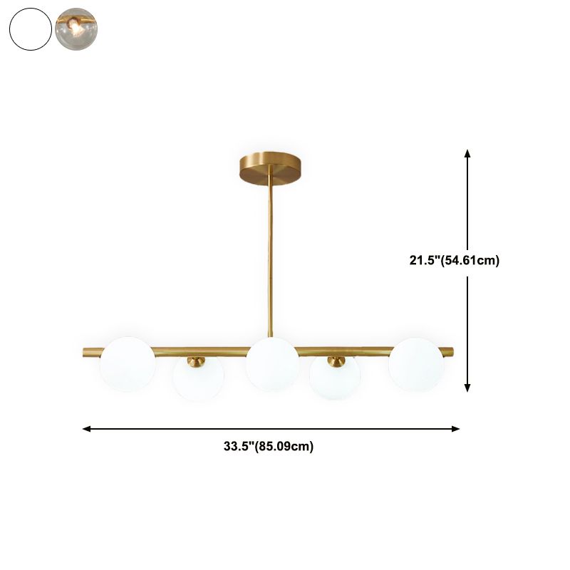 Modern Simple Hanging Lamp Glass Ball Shape Shade Island Light Fixture for Living Room