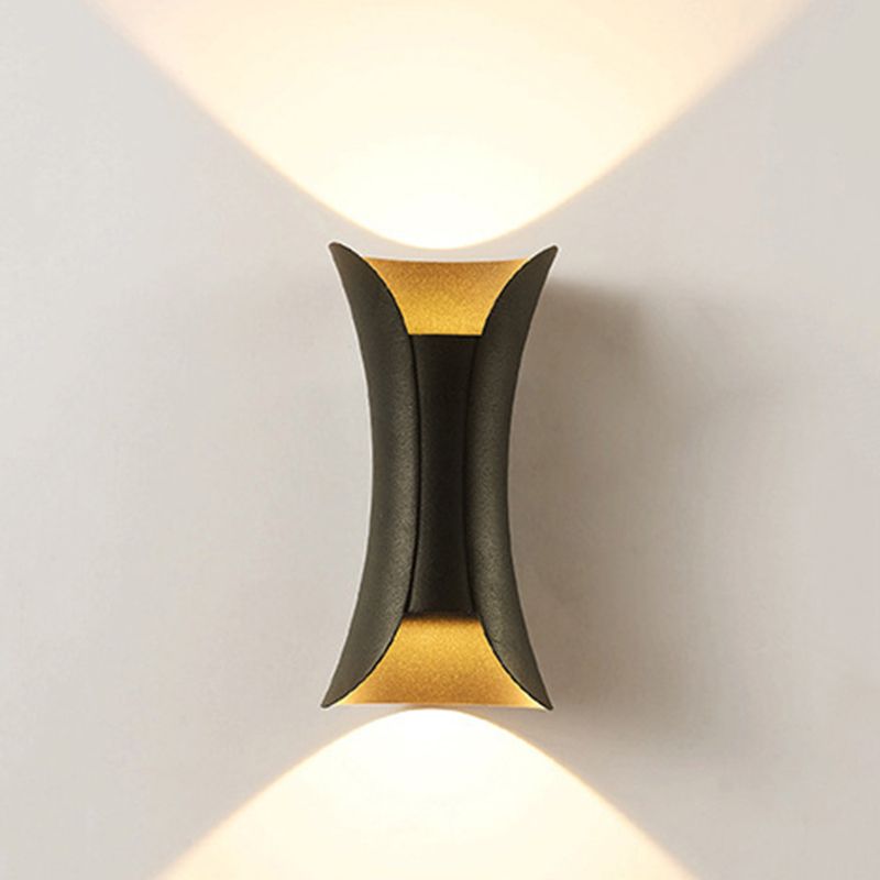 Lampada a parete curva in alluminio Stile moderno a 2 luci lampada sconce in bianco e nero