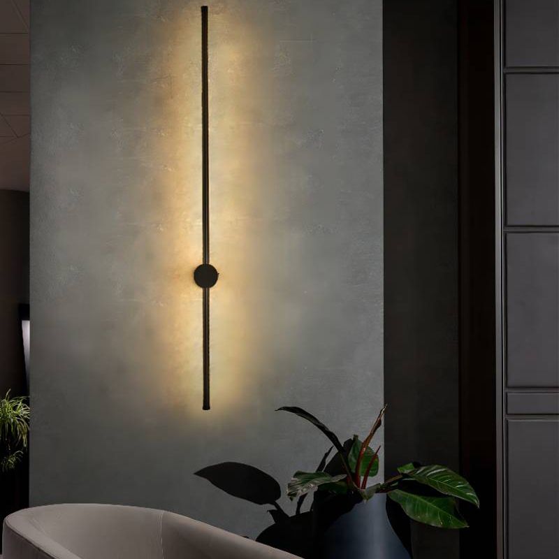 Linearer Schatten Metall Wandleuchte moderner Stil Multi -Leuchten Wandmontage Licht in Schwarz