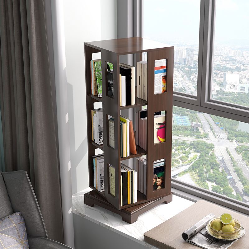 Solid Wood Bookshelf Scandinavian Rotatable Open Back Bookshelf