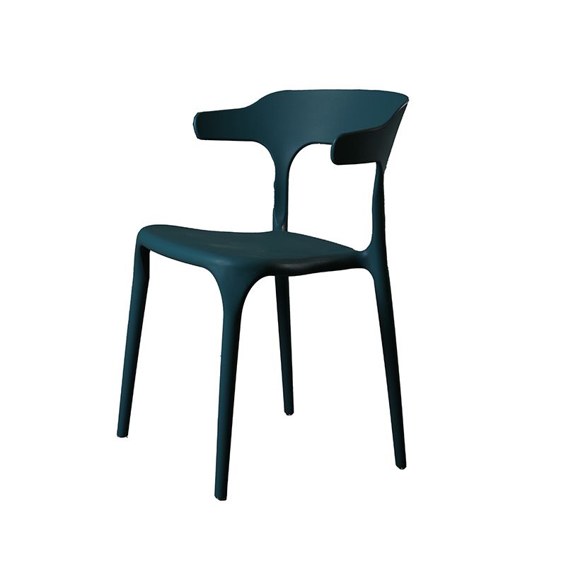 Contemporary Style Armless Dining Chair Plastic Open Back Side Chair for Restaurant