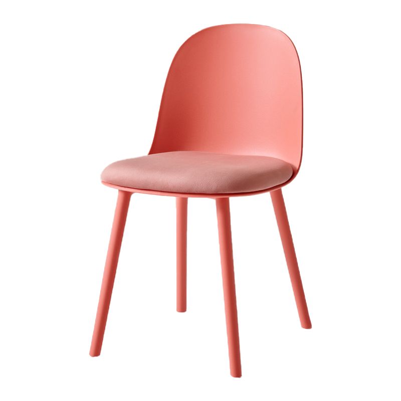 Contemporary Plastic Side Chair Solid Back Kitchen Dining Room Chair