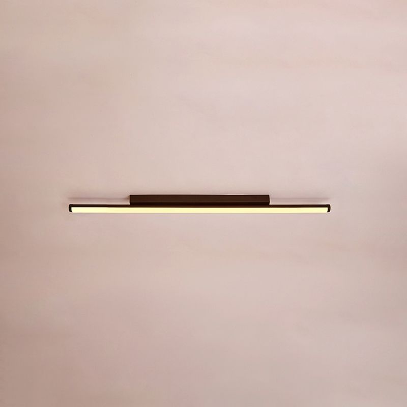 Acrylic Black LED Ceiling Light in Modern Minimalist Style Aluminium Linear Flush Mount