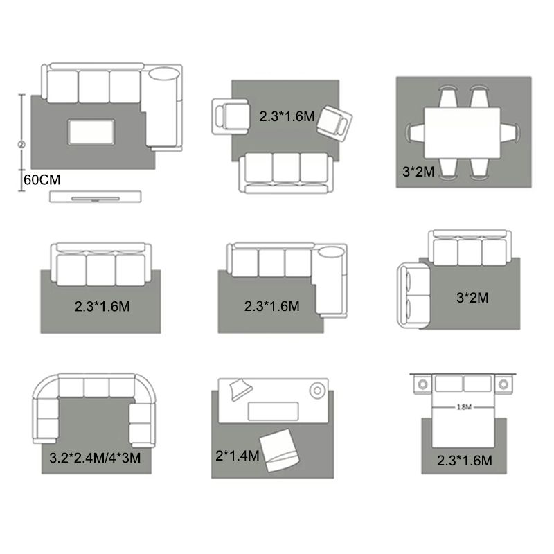 Dark Gray Lozenge Rug Polyester Modern Rug Washable Rug for Home Decor