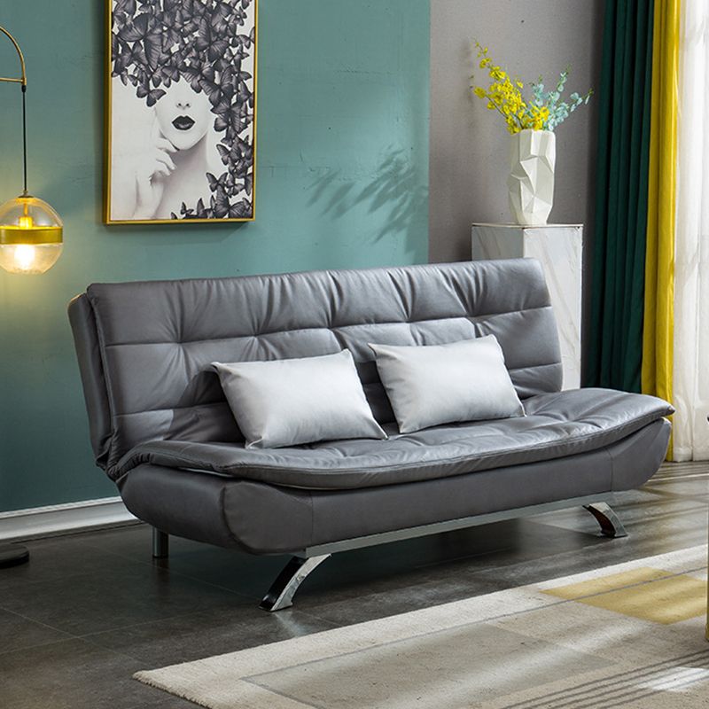 Faux Leather Sofa 35.43" H Armless Convertible Sofa for Living Room