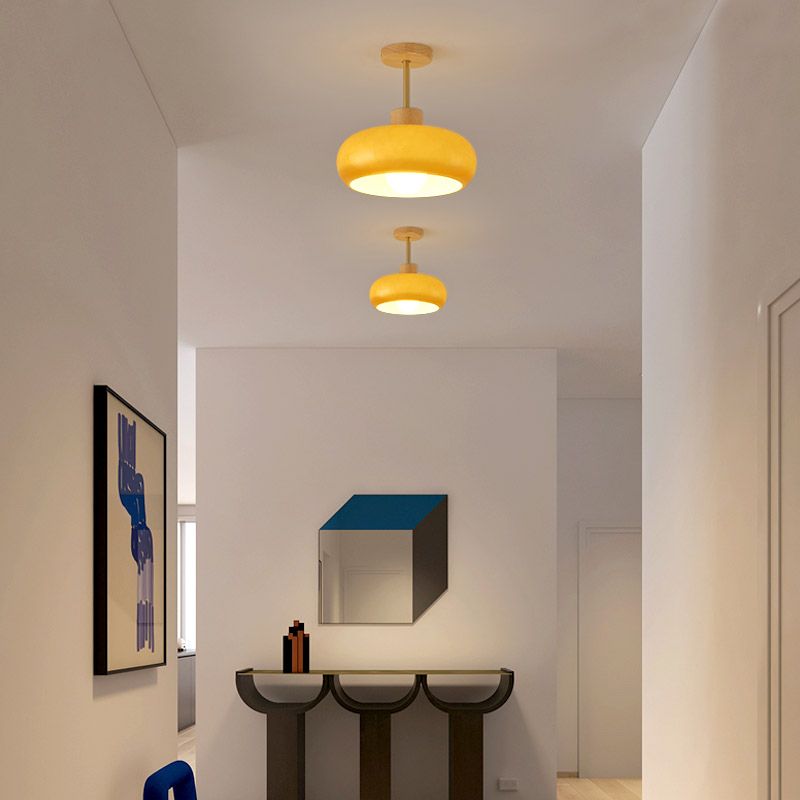 Nordic Ceiling Light Wooden Flush Mount Ceiling Light Fixture for Bedroom