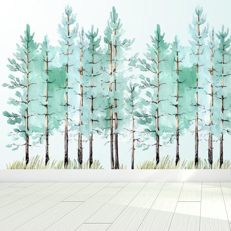 Illustration Botanical Wallpaper Mural for House Interior, Soft Color, Custom Made