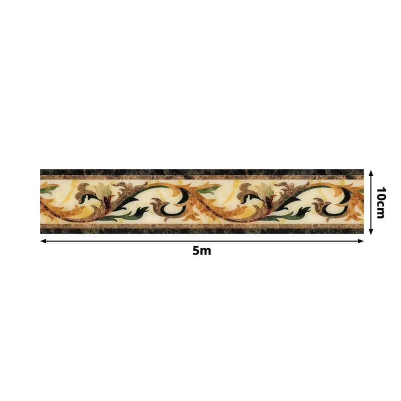 Retro Curved Vines Wallpaper Border Brown Kitchen Backsplash Adhesive Wall Decor, 16.5' x 4"