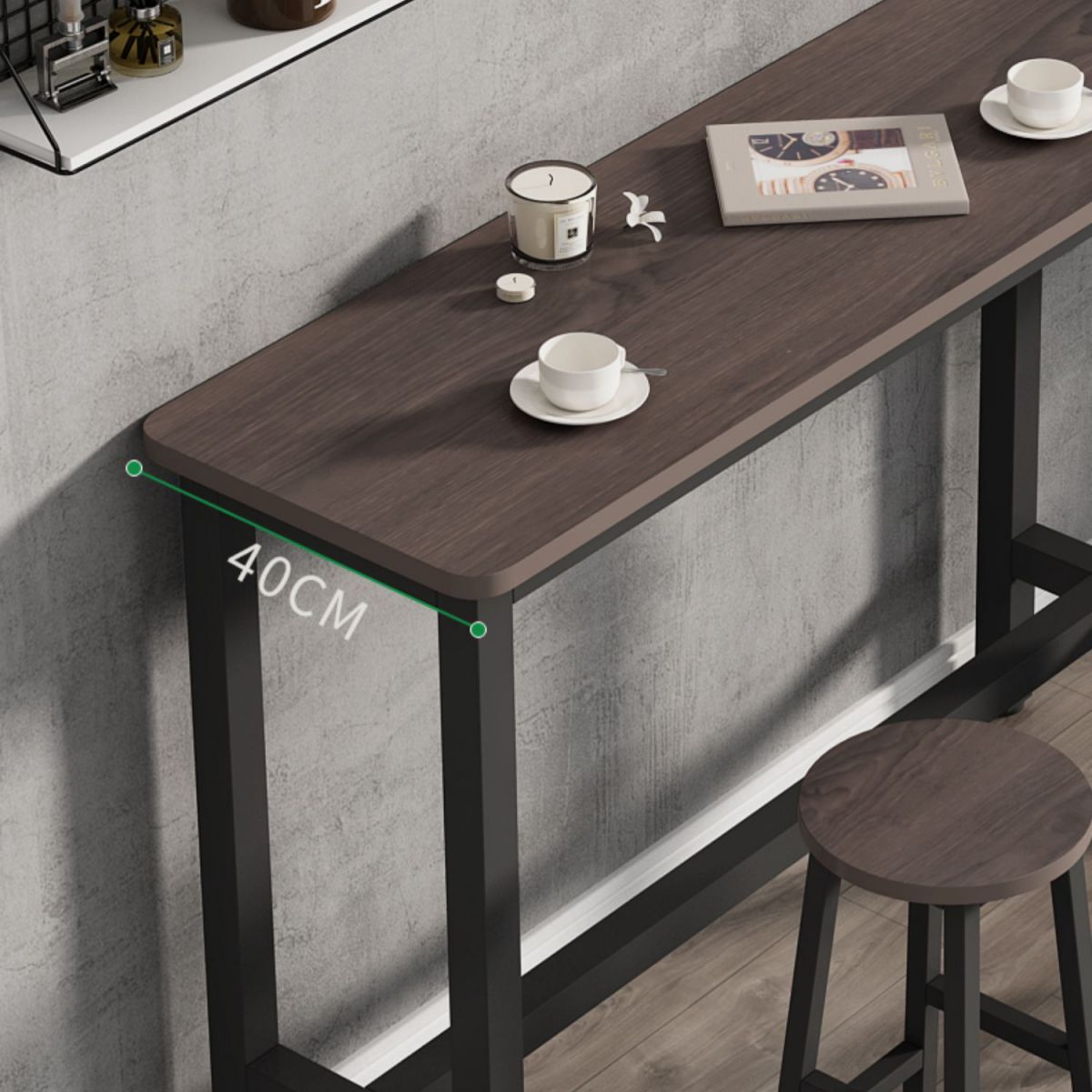 Modern Rectangle Wood Bar Table 2/3/4/5 Pieces Bar Table Set for Cafe