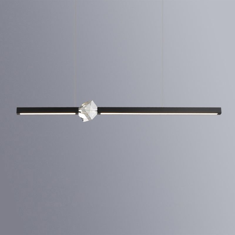Dining Room Modern Island Lighting LED Linear Metal Pendant Light with 1 Light