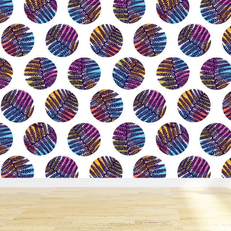 Contemporary Botanical Print Mural Decal Soft Color Dining Room Wall Covering, Custom