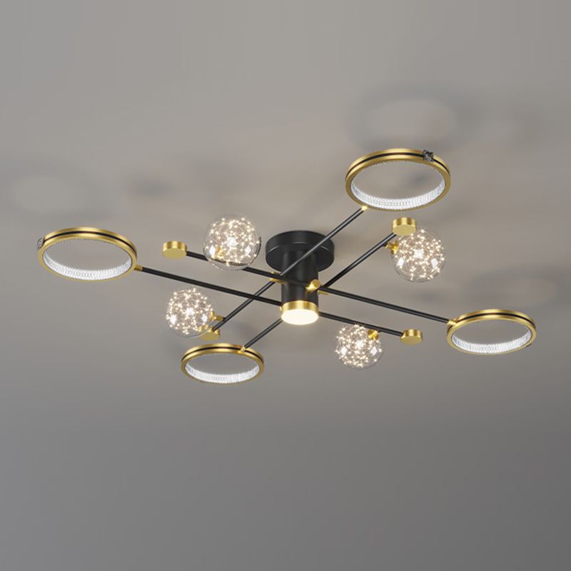 Lampe de plafond moderne de globe de lumière affleurante de LED en métal pour la chambre à coucher