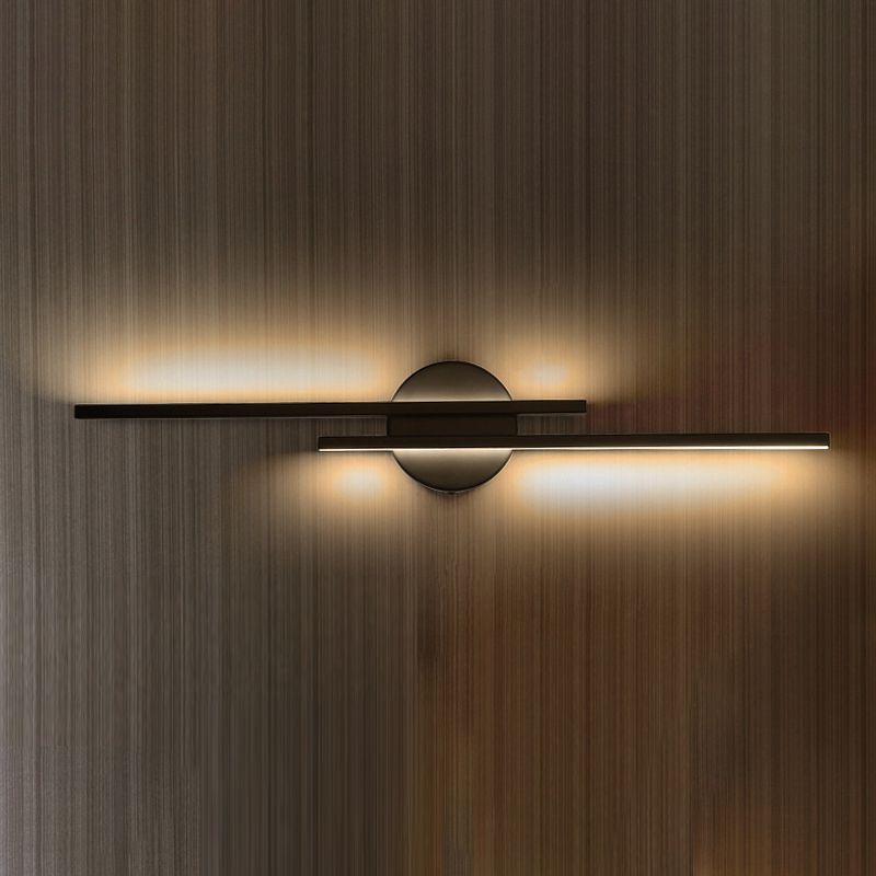 Modern Minimalist Style Linear Sconce Light Fixtures Metal 2 Lights Wall Lighting