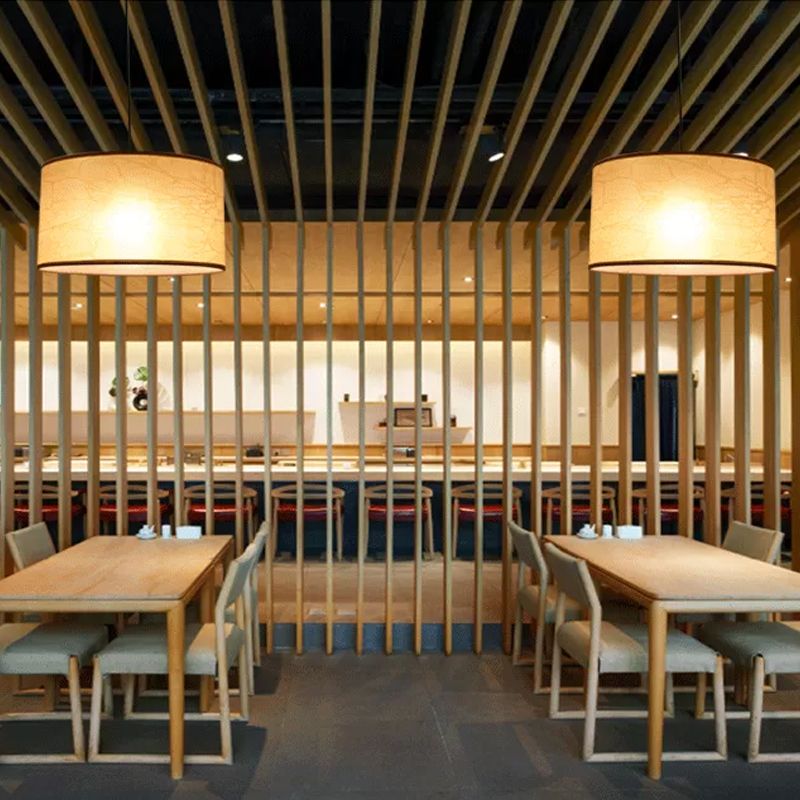 Luce a soffitto singolo Luce a sospensione in tessuto tampone vintage per il ristorante