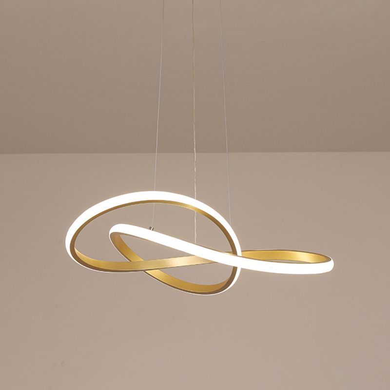 Modern Simplicity Seamless Curves Chandelier Lamp Aluminum Hanging Pendant Lights for Restaurant