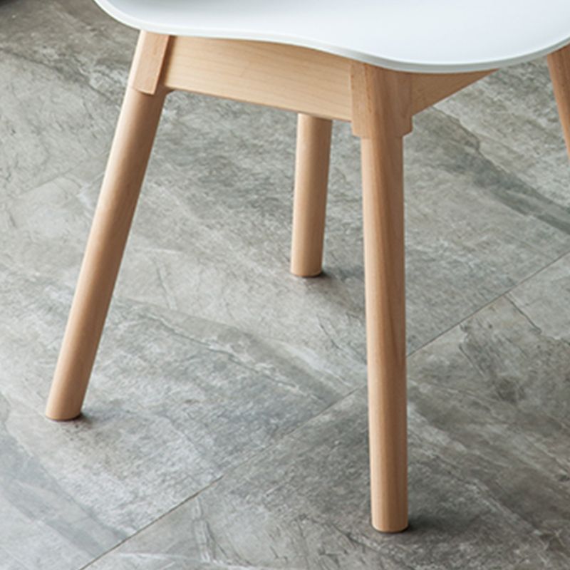 Natural Beech Legs Side Chair Scandinavian Armless Dining Chairs