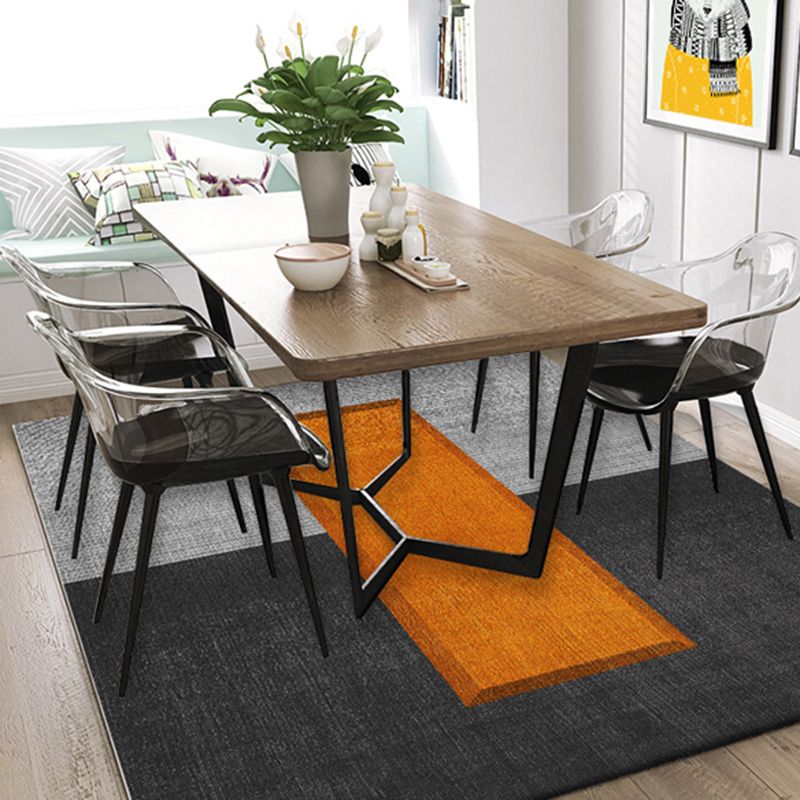 Modern Living Room Carpet Geometric Pattern Polyester Area Rug Non-Slip Backing Rug
