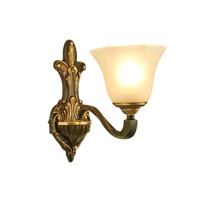 Frost Glass White Sconce Light Fixture Bell Shade Traditional Wall Lighting Ideas
