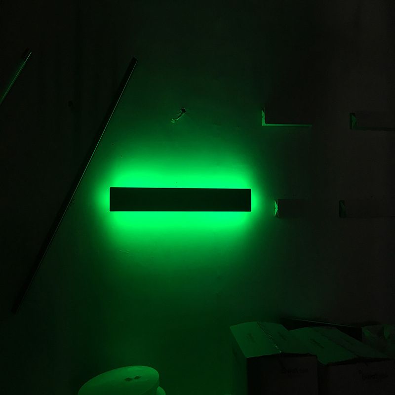 Black Rectangular Metal RGB Wall Lamp Modern Style Ambiance Decorative LED Wall Sconce for Bedroom Living Room