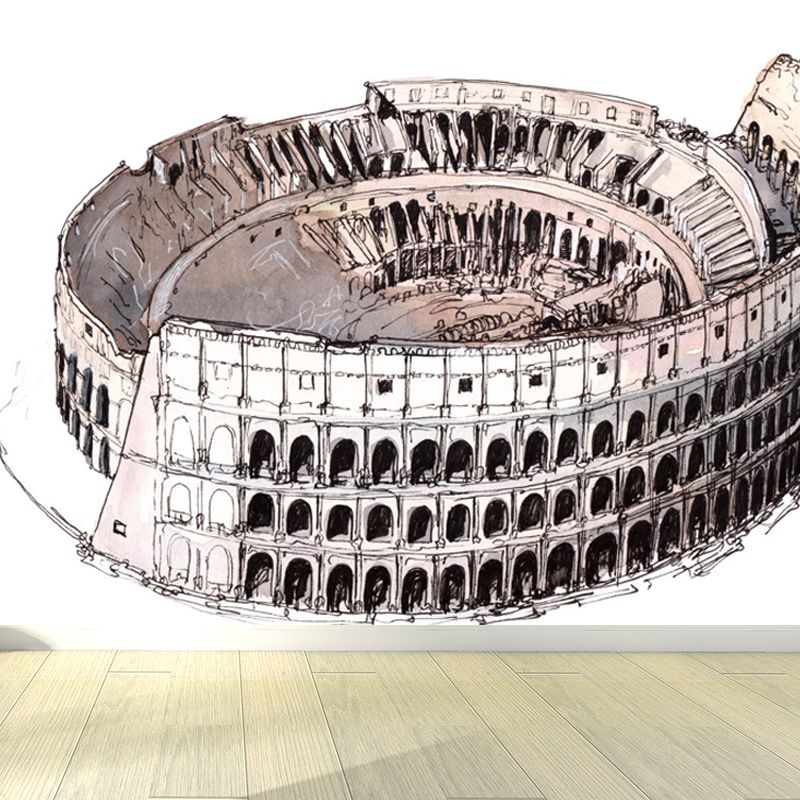 Famous Building Scene Mural Decal Modern Decorative Lobby Wall Art, Made to Measure