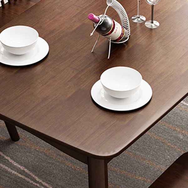 Rectangle Wood Dining Table Contemporary Dinner Table with 4 Legs