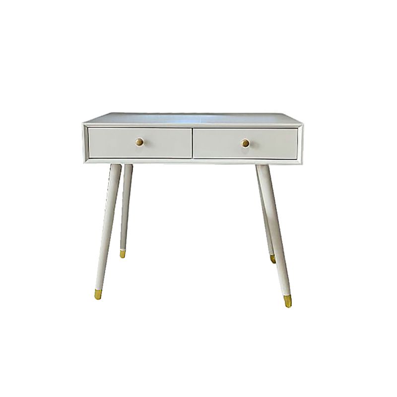Contemporary White Make-up Vanity With 2 Storage Drawers Solid Wood Dresser