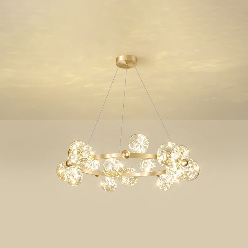 Modern Dining Room Lighting Globe-Shaped Pendant Lights Glass Pendant Chandelier