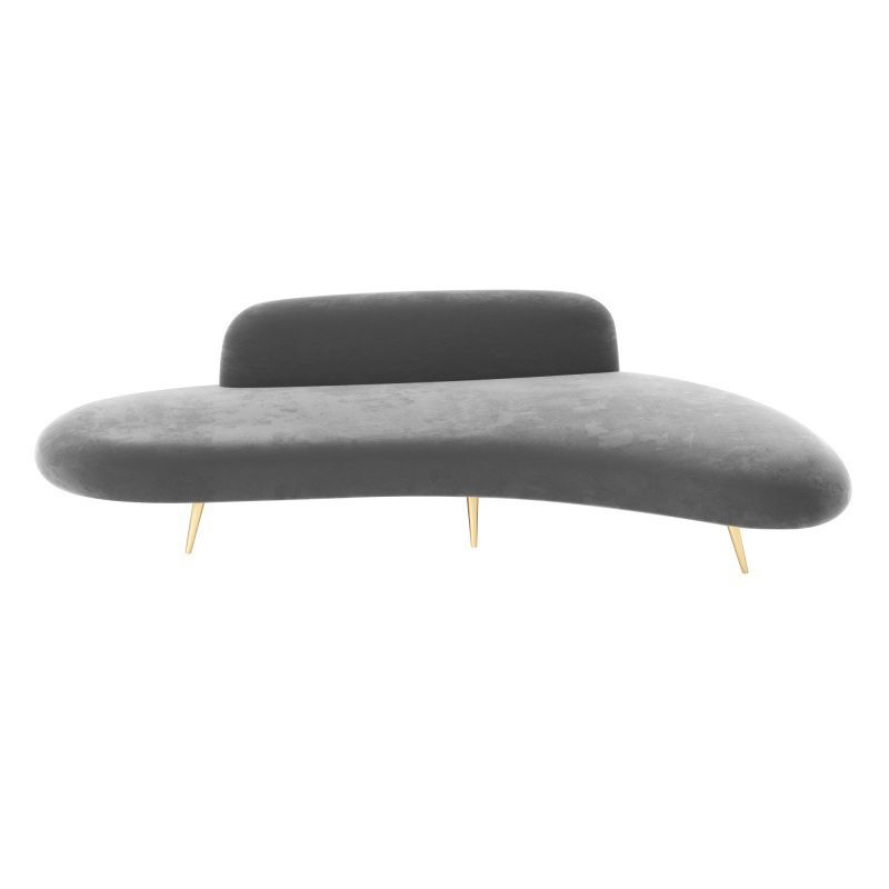 37.40" Wide Curved Sofa Contemporary Velvet Armless Sofa for Living Room