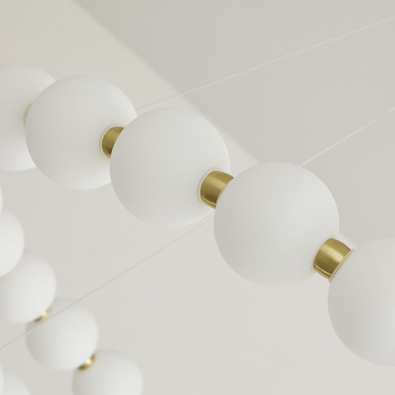 Modern Style Spherical Shape Island Lights Glass 8 Light Island Lighting in Gold