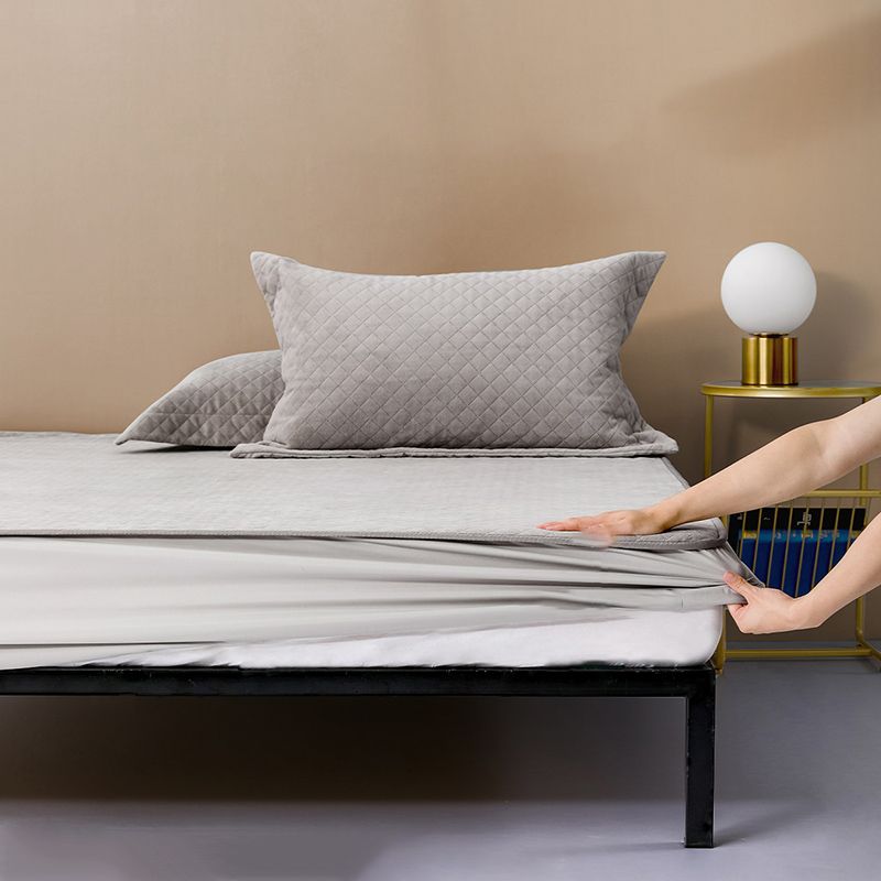 Modern Bed Sheet Set Solid Elegant Flannel Fitted Sheet for Bedroom