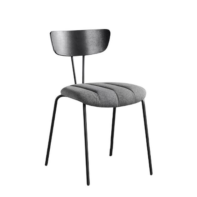 Silla de comedor tapizada sin brazos estilo industrial con respaldo abierto (juego de 2)